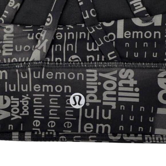 LULULEMON Energy High-Neck Longline Bra Medium Support Size 4 Ombre Black Multi - Picture 5 of 7